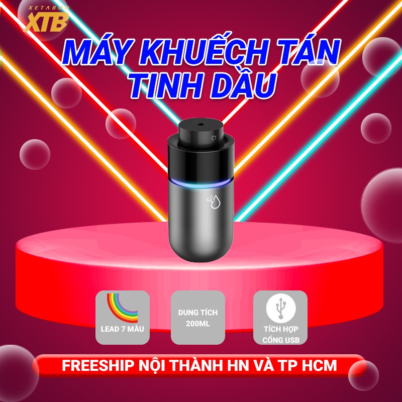 Máy Tạo Độ Ẩm Không Khí, Xịt Khử Mùi Ô Tô, Làm Thơm Dùng Cổng Kết Nối USB Tiện Lợi 3 Chế Độ Có Đèn Led RGB