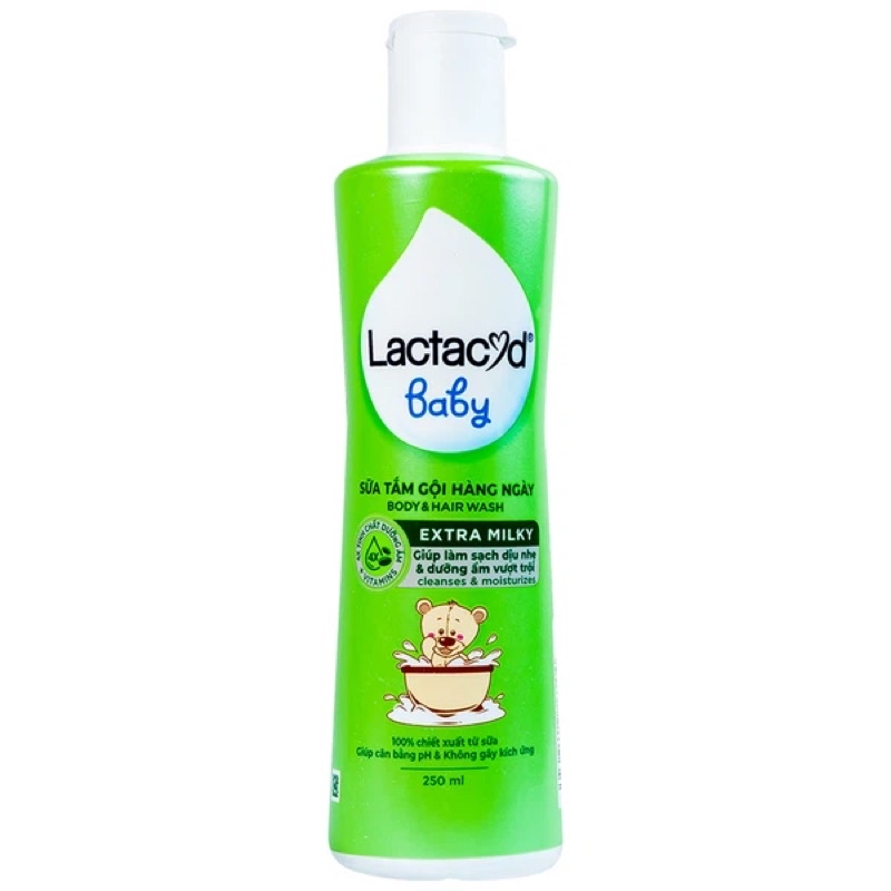 ✅ Sữa tắm gội hằng ngày Body & Hair Wash Lactacyd Baby Extra Milky làm sạch dịu nhẹ & dưỡng ẩm vượt trội