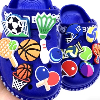 Ghim cài hình croc jibbits bowling / bóng đá / bóng chuyền dễ thương trang trí giày trẻ em