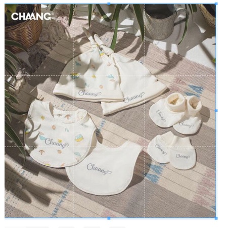Chaang - Sét 2 Mũ , Yếm , Bao tay chân sơ sinh CC101122