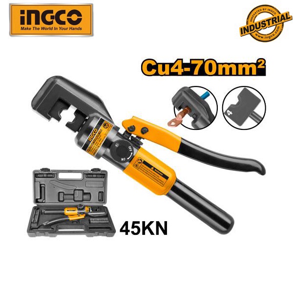 Kìm uốn ống thủy lực INGCO HHCT0170 Kềm ép cốt thủy lực nhỏ gọn, dùng ép, bấm chặt đầu cos với dây cáp