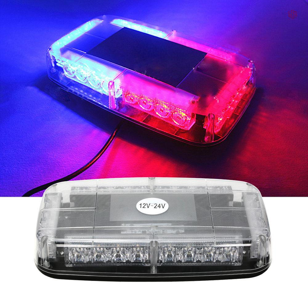 Đèn Led Cảnh Báo Khẩn Cấp Gắn Nóc Xe Hơi 12v Màu Đỏ Và Xanh Lam