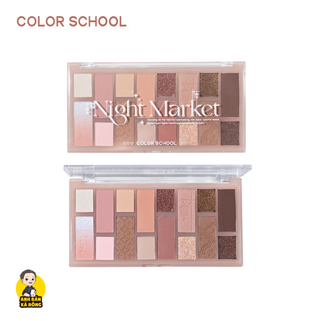 Bảng Phấn Mắt 16 ô Nhũ Lì COLOR SCHOOL 16-Color Streamer Fireworks Eyeshadow Palette CS039