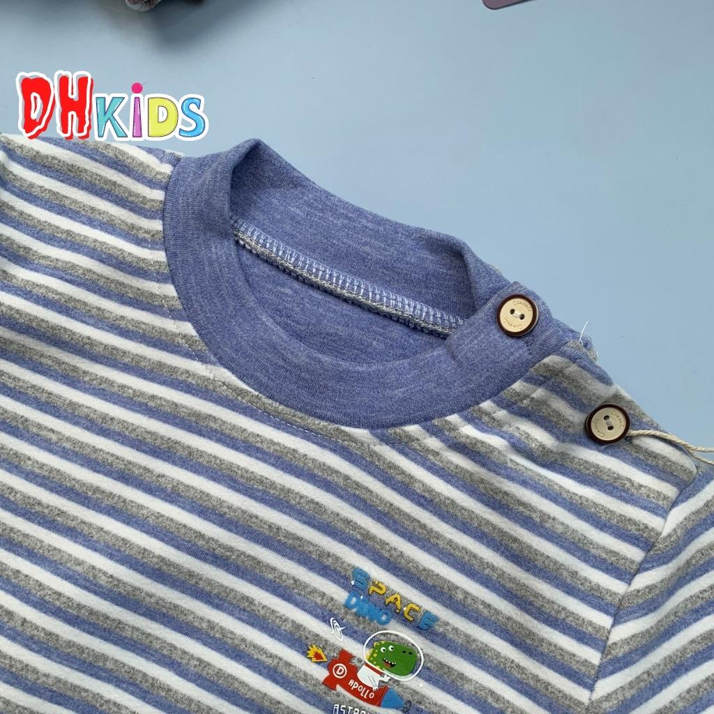 Bộ thu đông dài tay cotton nỉ dạ, bộ cotton cao cổ, cài vai size nhí cho bé từ 6 - 13Kg.