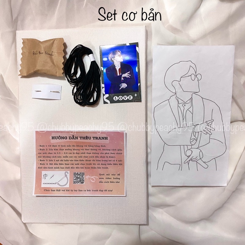 Bộ kit thêu tranh canvas size 30x20cm - Nguyên liệu tự thêu tranh canvas