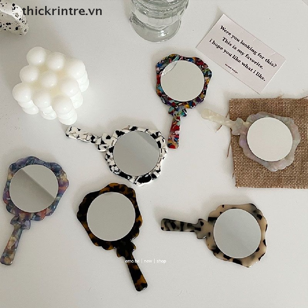 Gương Trang Điểm Acetate Cầm Tay Nhỏ Gọn 1 Cái Cho Nữ