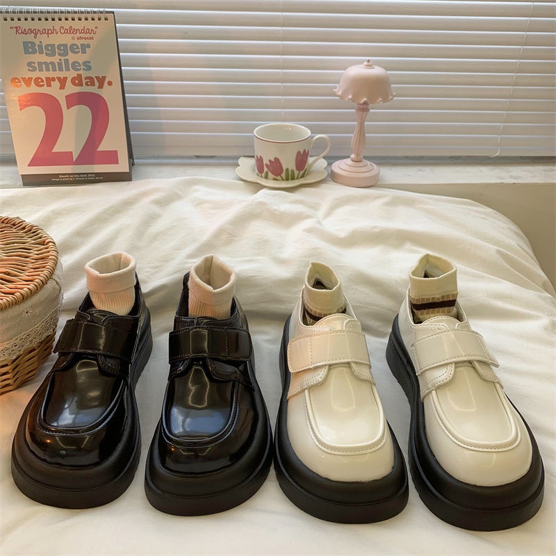 IMAODOU Giày da nữ  mũi tròn thời trang xuân thu phong cách Anh quốc 2023