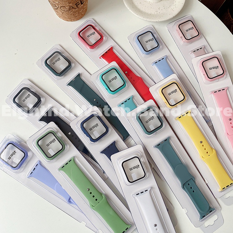 Ốp Silicone + Dây Đeo Cho Đồng Hồ Apple Watch Series Ultra 8 7 6 SE 5 4 3