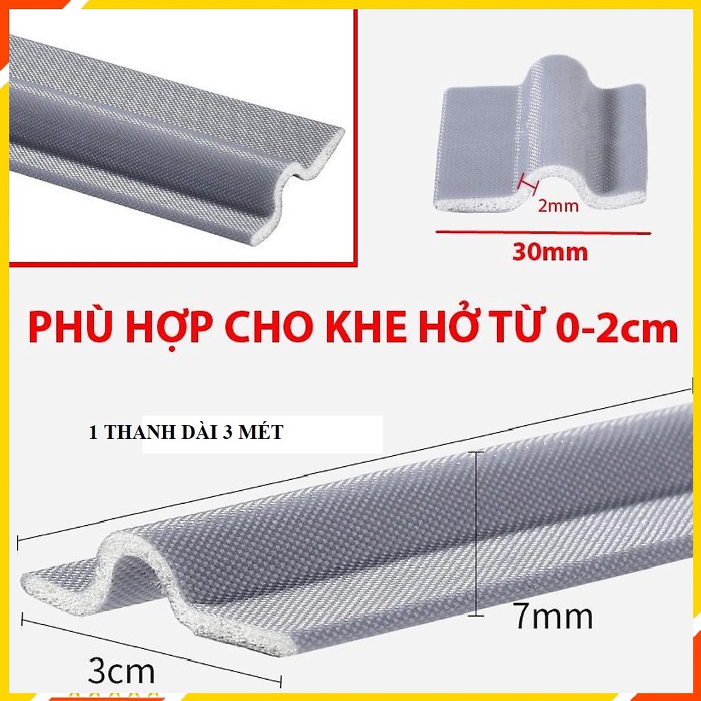 3mét Ron Chắn Cửa Chặn Khe Cửa Freeship Ron Cửa Chống Ồn Ngăn Côn Trùng Bụi Bẩn Cách Âm Chống Thoát Hơi Điều Hoà