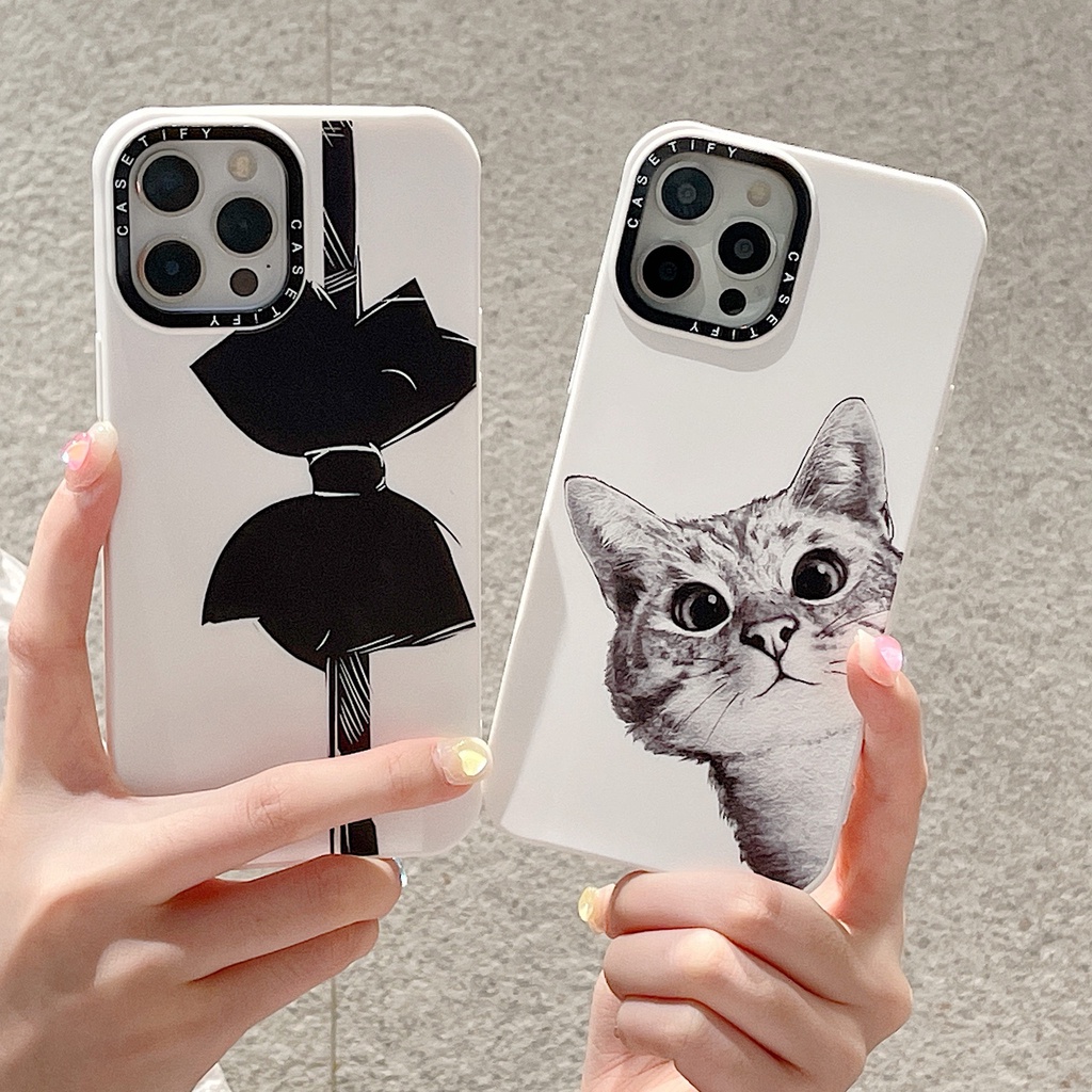 Ốp Điện Thoại Lông Mềm Tích Hợp Nơ Cho iPhone14ProMax iP12Pro XS iPhone11 12Promax 13Promax 11 12 13