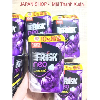 Kẹo ngậm bạc hà Frisk Neo Nhật Bản vị nho bổ sung Vitamin C viên lớn 150 viên