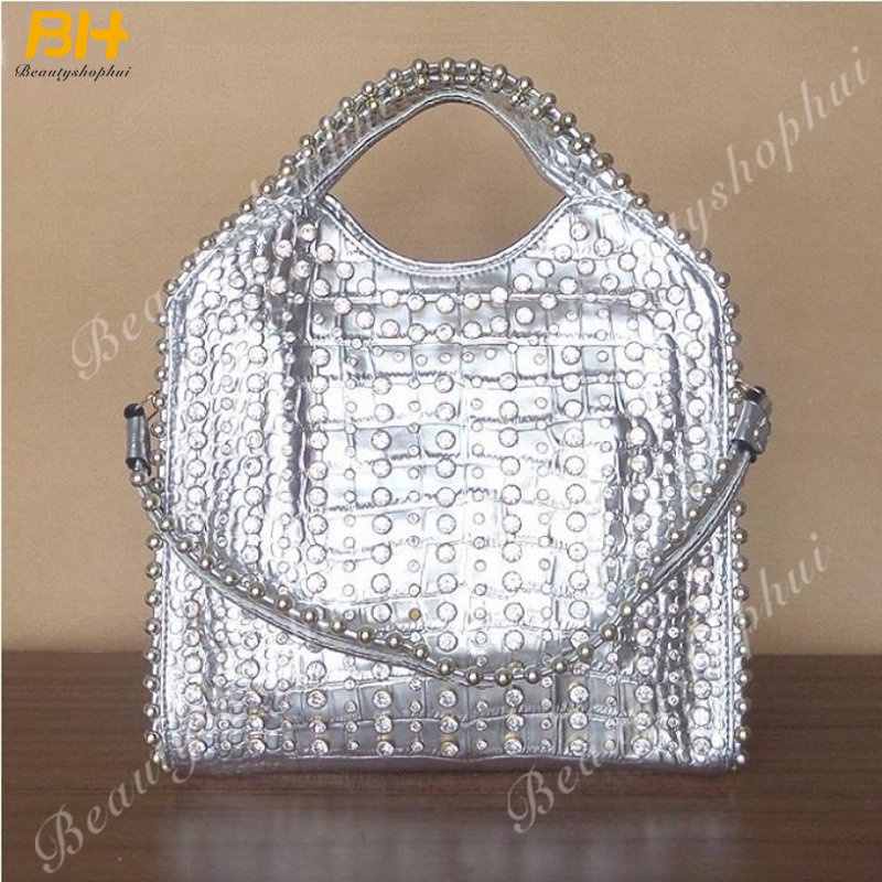 Túi Đeo Chéo Da Bóng Đính Đinh Tán Thời Trang Mới Cho Nữ