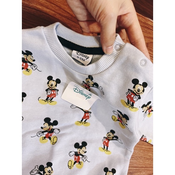 Set bộ nỉ da cá bé trai mickey xanh