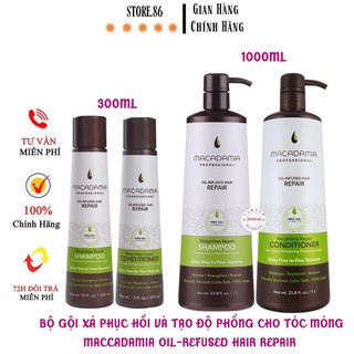 Macadamia dầu gội xả phụ hồi và tạo độ phồng cho tóc macadamia weightless repair shampoo & conditioner size:300 - 1000ml
