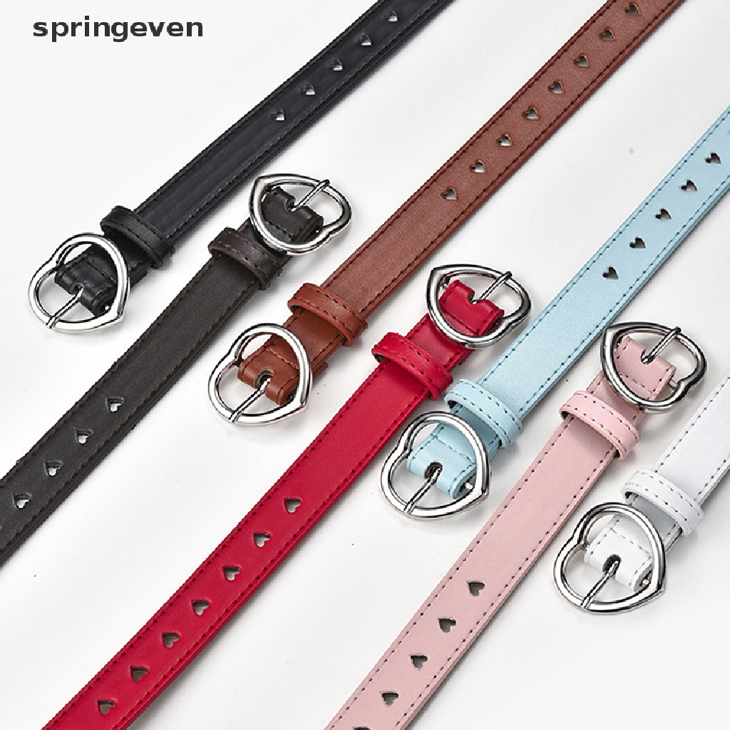 Thắt Lưng Da Giả Khóa Hình Trái Tim Dễ Thương Cho Bé Gái