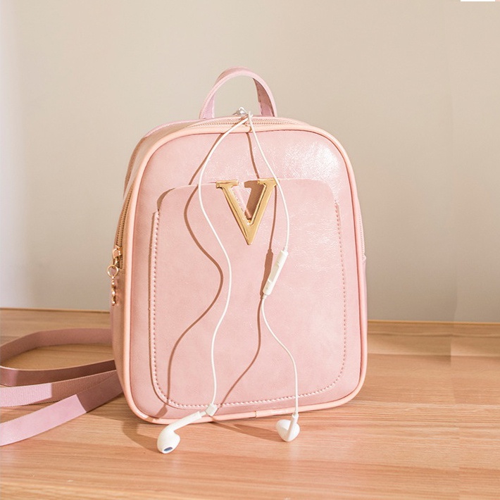 Balo Mini Da Trơn V BL22 Hồng