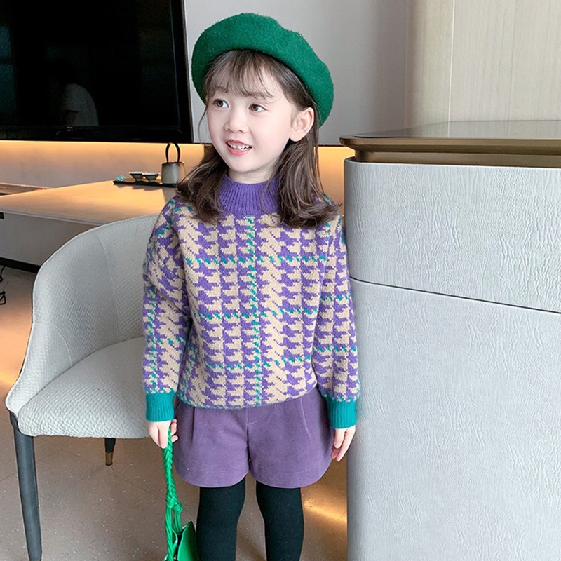 Áo sweater IQ Angel dệt kim dày dặn phong cách thời trang Hàn Quốc mới cho bé gái