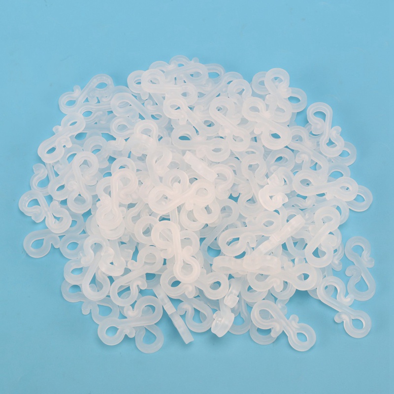 Set 120 Kẹp Nhựa Chữ S Gắn Đèn Trang Trí Giáng Sinh