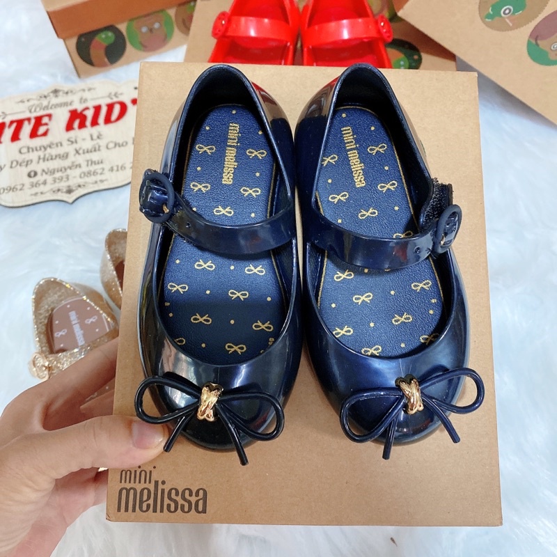 Giầy bệt nơ mảnh nhựa mềm thơm melisa cho bé gái từ 2-7 tuổi siêu xinh