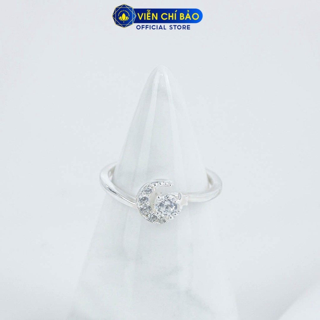 Nhẫn bạc nữ hình trăng sao chất liệu bạc 925 thời trang phụ kiện trang sức Viễn Chí Bảo N400861