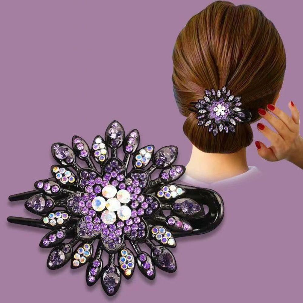 Kẹp Tóc Mỏ Vịt Chống Trượt In Hoa Nhiều Màu Sắc 26EDIE Cho Nữ