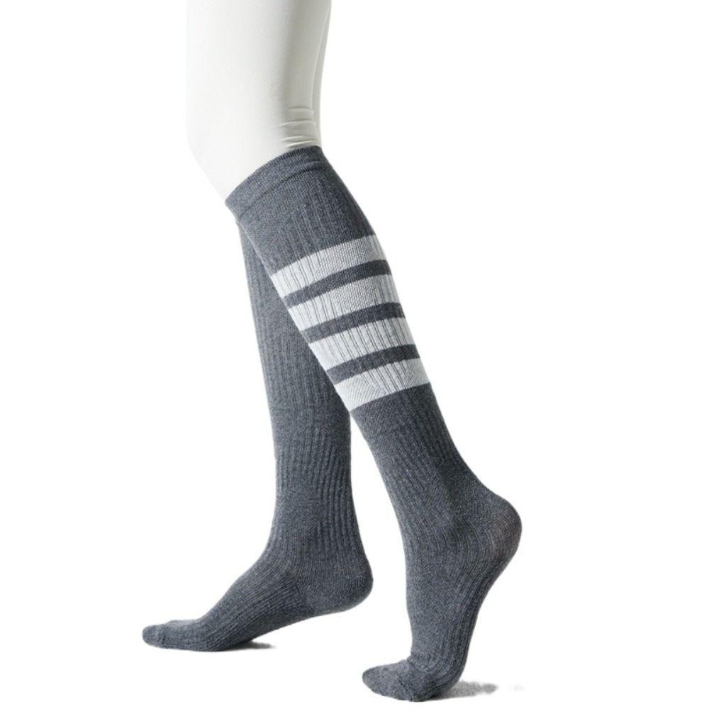 Vớ Thể Thao Dài Co Giãn Họa Tiết Kẻ Sọc Ấm Áp Độc Đáo Cho Nữ