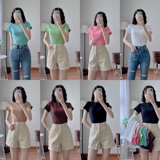 Áo thun nữ form rộng Guguno cotton cổ tròn in basic