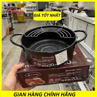 🎉[𝑴𝒊𝒆̂̃𝒏 𝑺𝒊́𝒑]chiên chống dính Nhật size 20cm có khay ráo mỡ vân đá- siêu bền