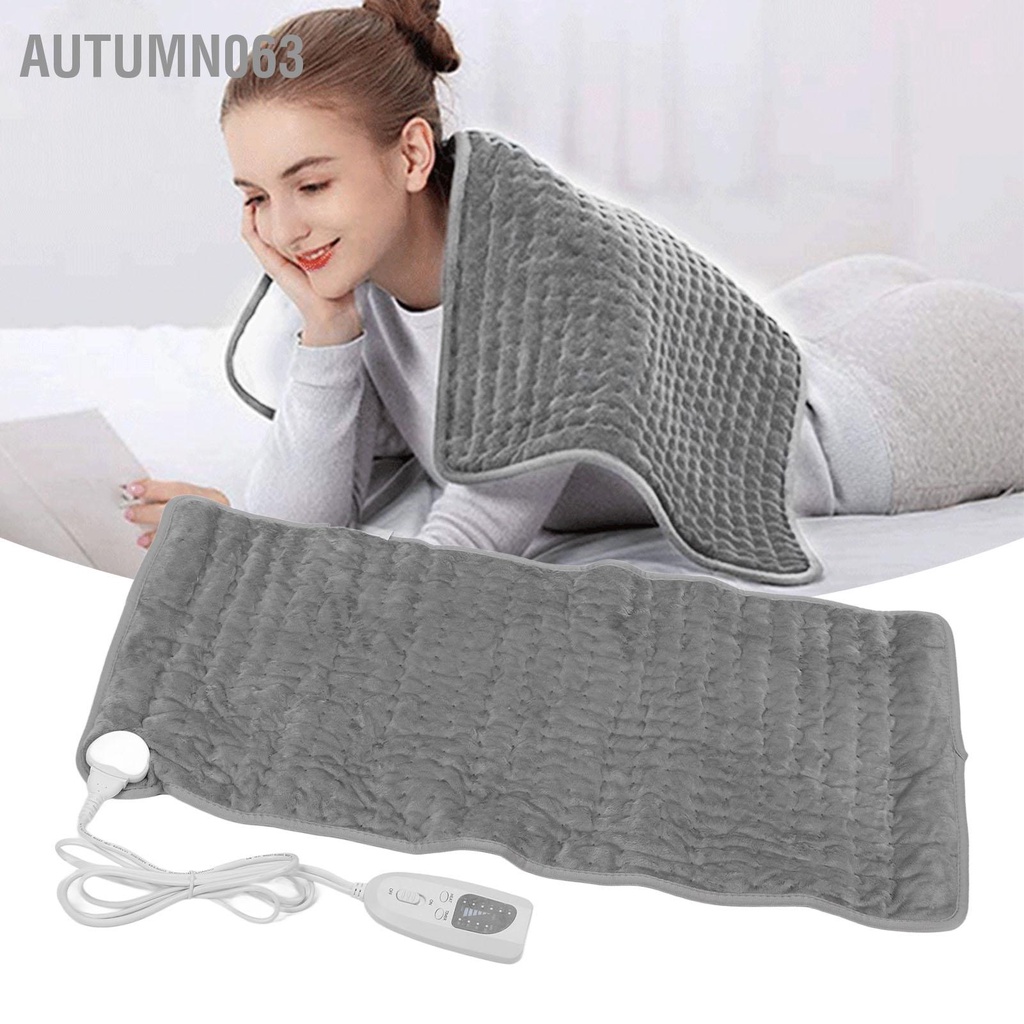Autumn063 Tấm Sưởi Điện Tại Nhà Có Thể Điều Chỉnh Cổ Vai Giảm Đau Nhức Làm Nóng Bạc Xám 29.9 X 15.7 Inch