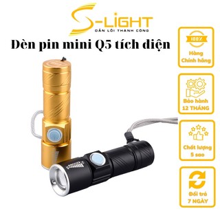 Đèn pin mini Led siêu sáng và pin siêu trâu Q5 sạc tích điện