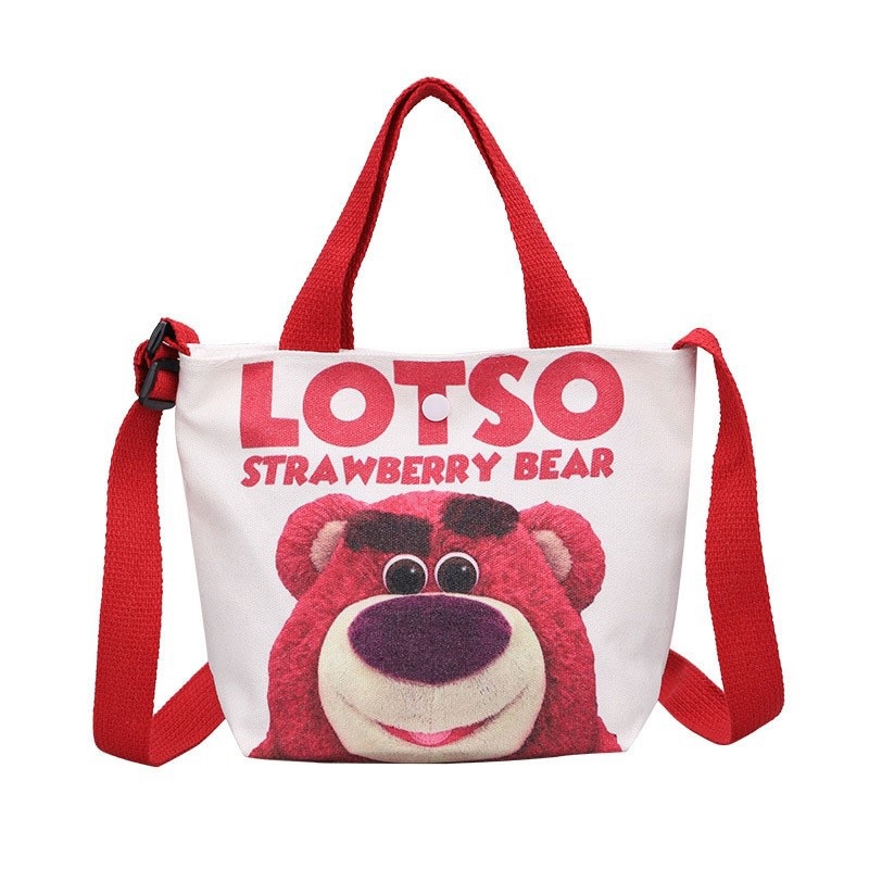 Túi Xách Đeo Vai Vải Bạt In Hoạt Hình Thời Trang Hàn Đáng Yêu Dành Cho Trẻ