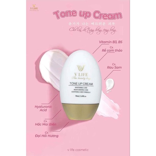 Kem face tế bào gốc Vlife - Kem dưỡng da mặt tặng kèm bông tẩy trang 222 miếng hoặc bột tẩy tế bào chết