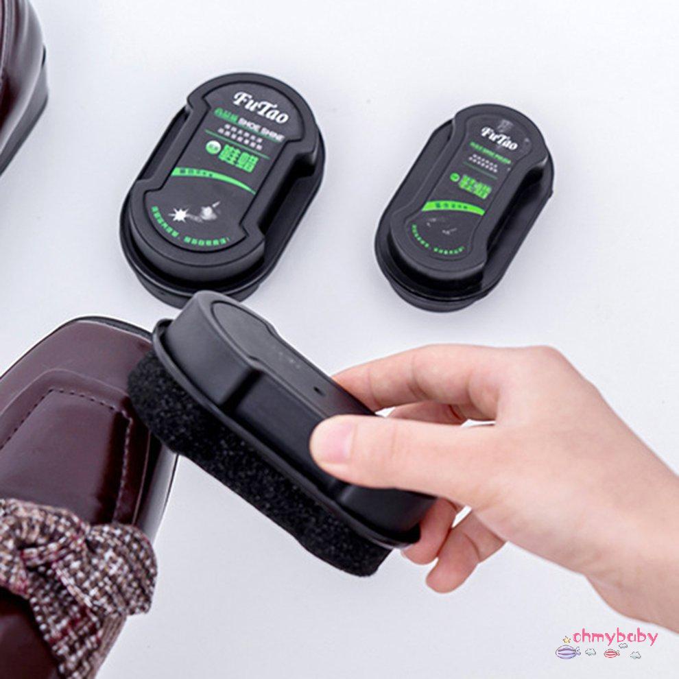 Double Side Quick Shine Shoes Brush Cleaner Đánh bóng da Vệ sinh WShining Sponge Polisher cho Giày Boot [O/19]