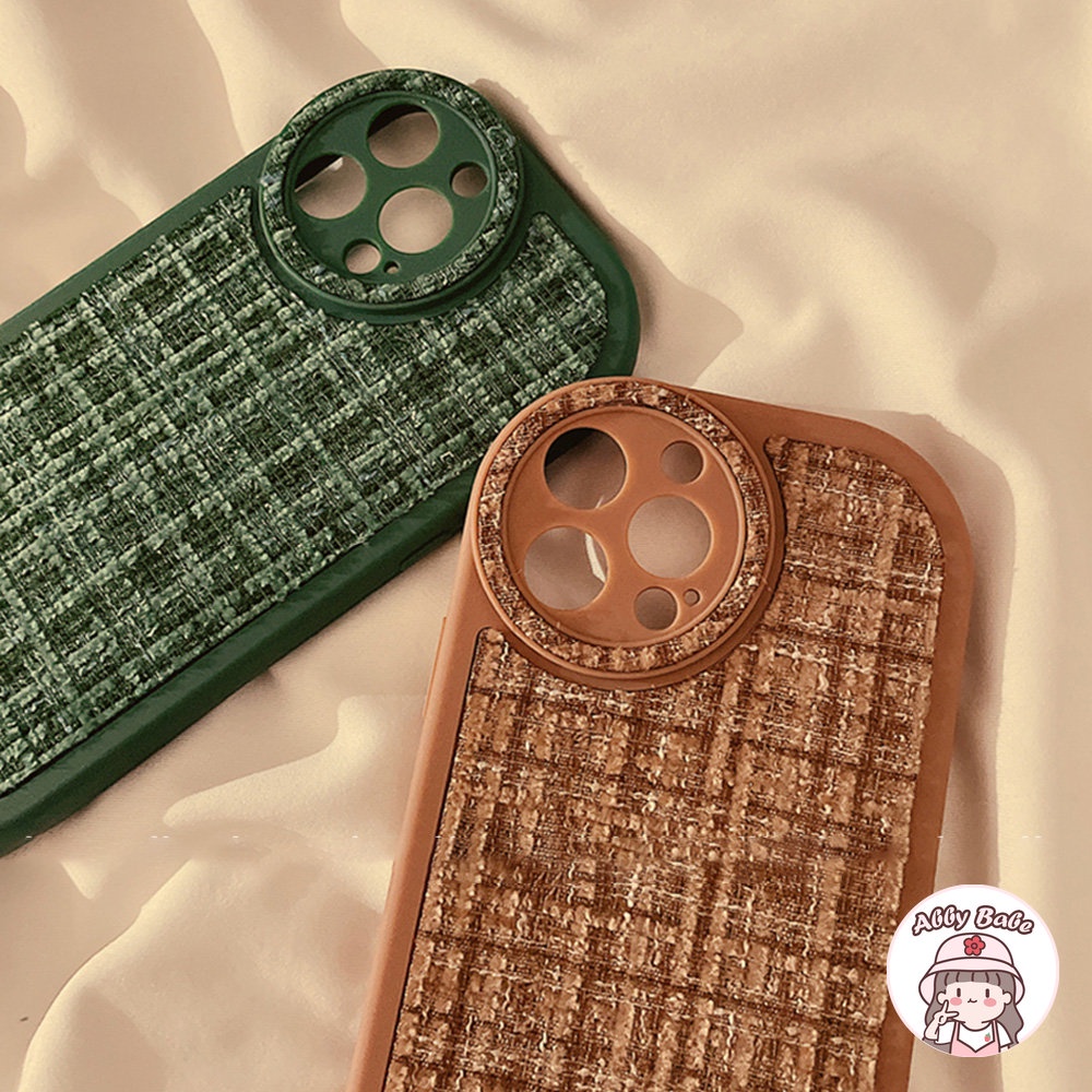 Ốp Điện Thoại Da Giả Viền TPU Dẻo Màu Nâu Cổ Điển Chống Bám Mồ Hôi Cho IPhone 14 Pro Max 11 13 12 11 Pro Max X XS XR