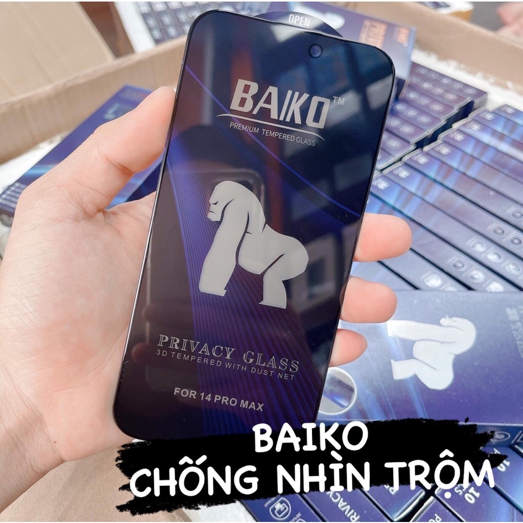 FULL MÃ KÍNH CƯỜNG LỰC Kingkong Baiko chính hãng CÓ CHỐNG NHÌN TRỘM dành cho iP7/ 7 Plus/ X/ Xr/ Xs M PKTC