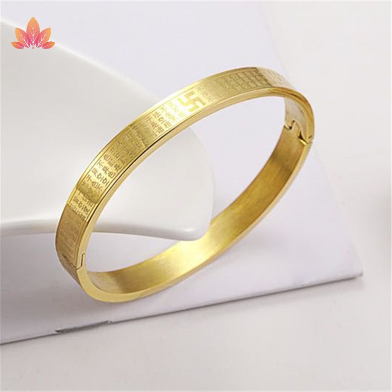 Vòng Tay Sutra Mặt Hình Trái Tim Chất Liệu Thép Không Gỉ JP5