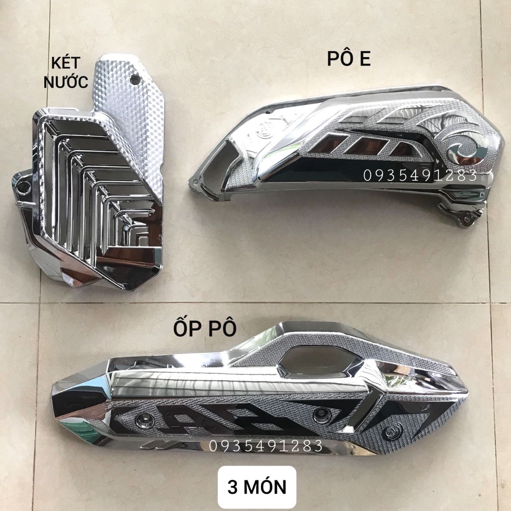 Ốp Két Nước, Quạt Gió SH 2024,SH Mode 21-23, Airblade 2022-2023 Bản 125/160 Carbon, Xi Mạ Crom, AB Air Blade Cacbon