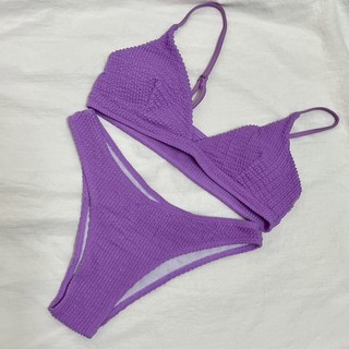 Bikini 2 mảnh xẻ ngực thun gân
