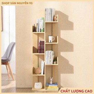 Kệ sách hình xương rồng, kệ đa năng 4 tầng - kệ sách gỗ 4 tầng hình cây 8 ngăn