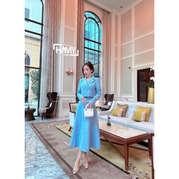 Sét Dài Tay Chân Váy Vest Dài