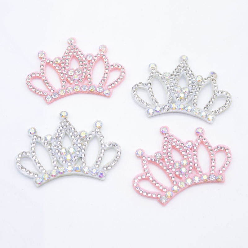 Set 10 Miếng Đệm 54 * 40mm Hình Vương Miện Có Đính Đá Lấp Lánh