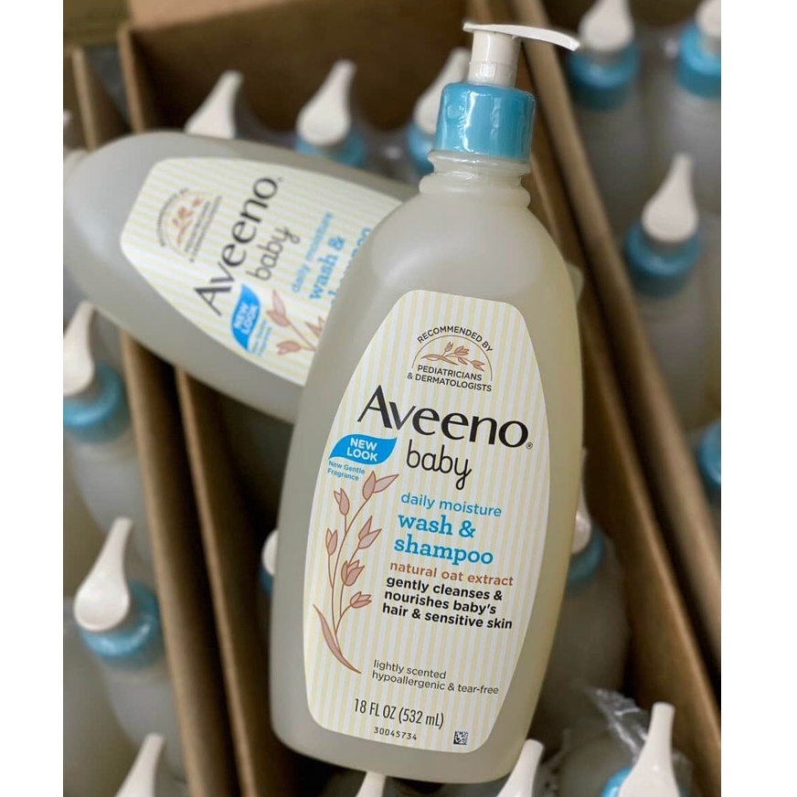 Sữa tắm gội aveeno baby wash & shampoo 532ml