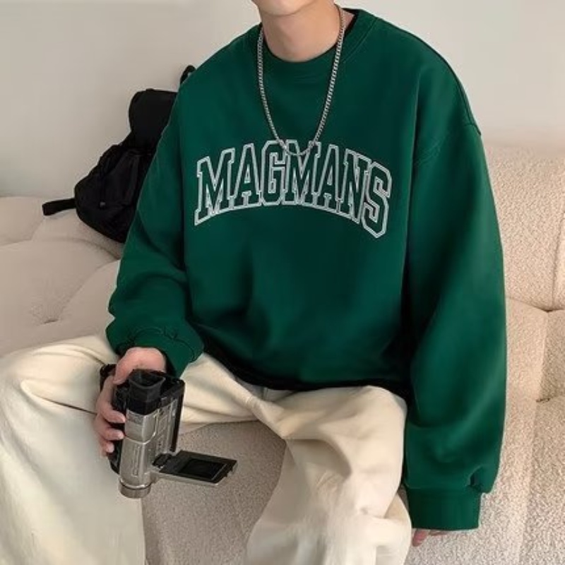 WISH UP Áo Sweater Cổ Tròn In Chữ Phong Cách Mỹ Thời Trang Mùa Thu 2022 Mới Cho Nam