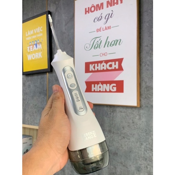 Máy Tăm nước   Lebenlang LBT1486W, màu trắng,  3 chế độ phun, 5 đầu tăm tặng kèm túi vải bảo hành 24 tháng chính hãng