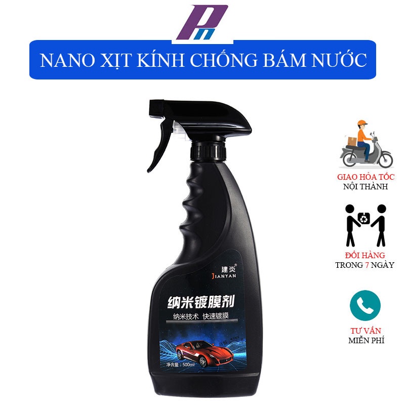 Nano Xịt Kính Ô Tô Chống Bám Nước Mưa Hiệu Quả Sáp Phủ Sơn Xe Hơi Dạng Xịt Chống Thấm 500ml