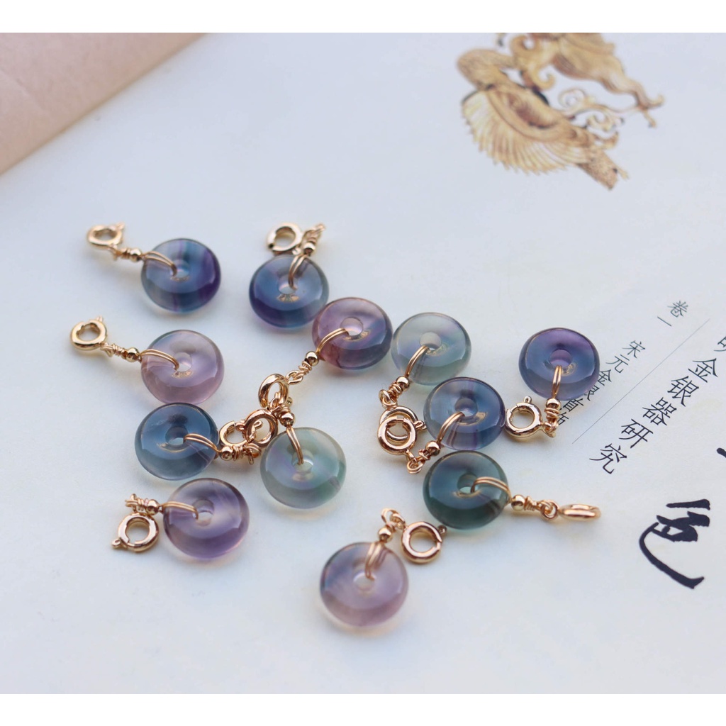 Mặt Dây Chuyền Bằng Đá Fluorite Tự Nhiên Hình Hoa Hồng Thời Trang