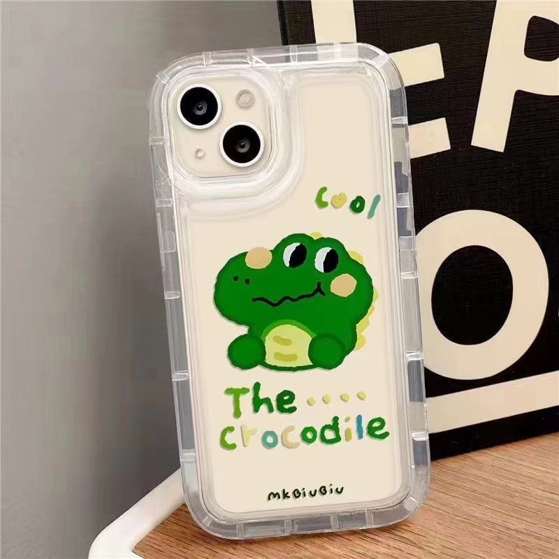 Ốp Điện Thoại Silicon TPU Mềm Trong Suốt In Hình Cá Sấu Dễ Thương Cho IPhone 14 13 12 11 Pro X XS Max XR 6 6S 7 8 Plus