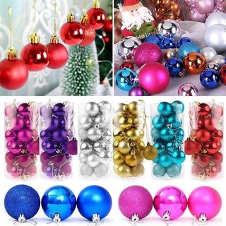 Châu treo noel hộp 6 quả 9 quả, size 4cm 6cm 8cm các màu sắc, trang trí cây thông noel
