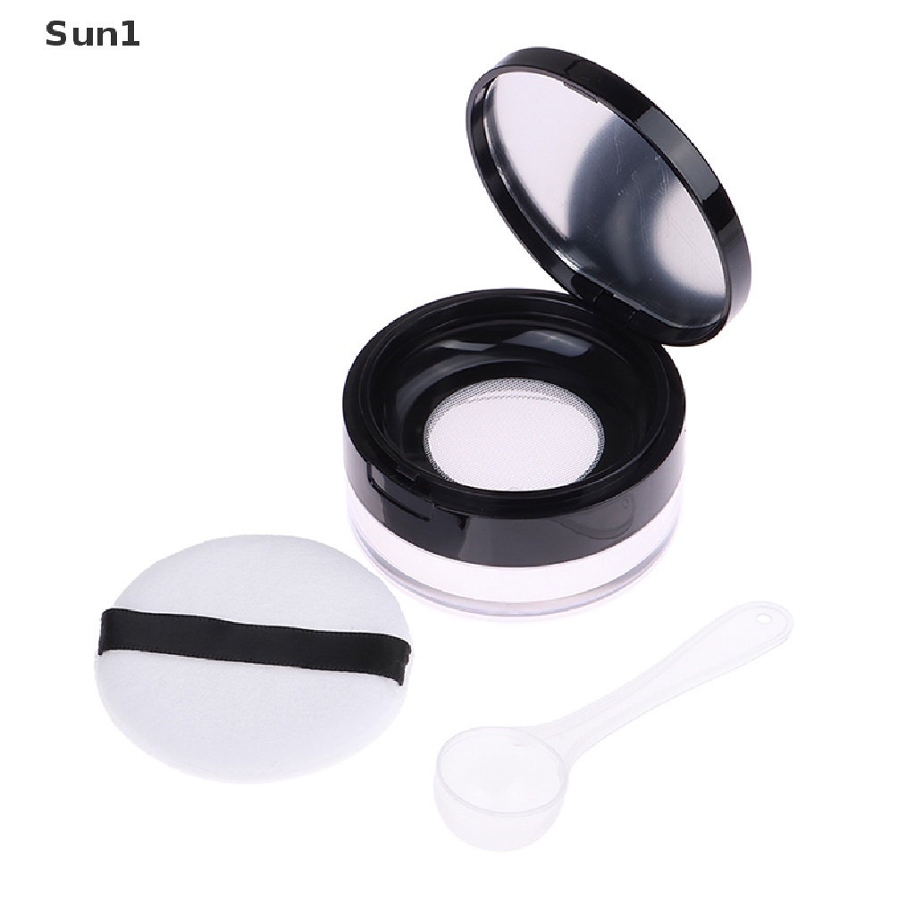 Sun1 &gt; Hộp Nhựa Rỗng Đựng Phấn Bột Có Gương Và Muỗng