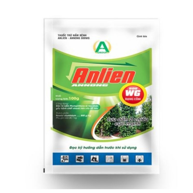Anlien 800Wg _ 50g phòng trừ nấm hại cây trồng và gây chết nhanh trên cây hồ tiêu lưu dẫn hai chiều cực mạnh